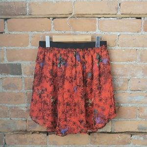 Red and Cool Toned Design Floral Talula Skirt